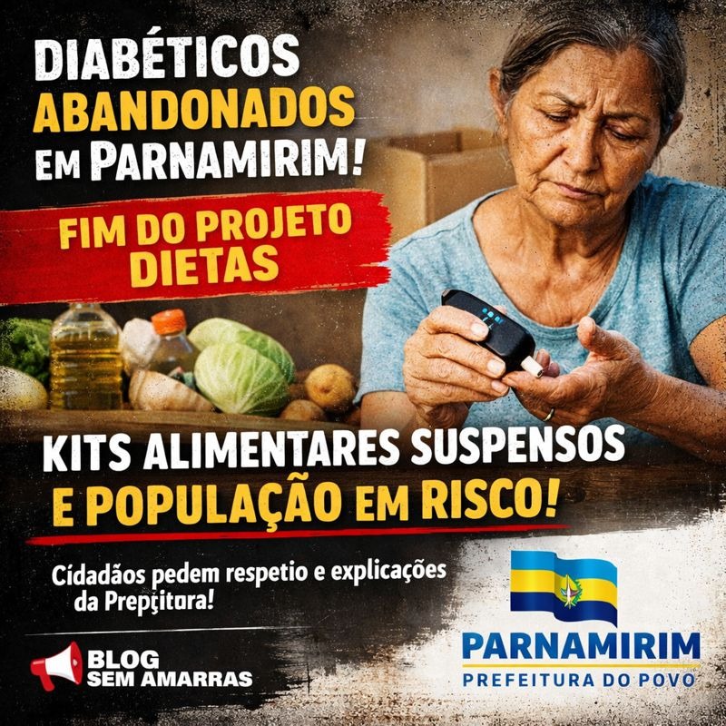 Cidadãos denunciam abandono alimentar de diabéticos em Parnamirim após fim do Projeto&nbsp;Dietas