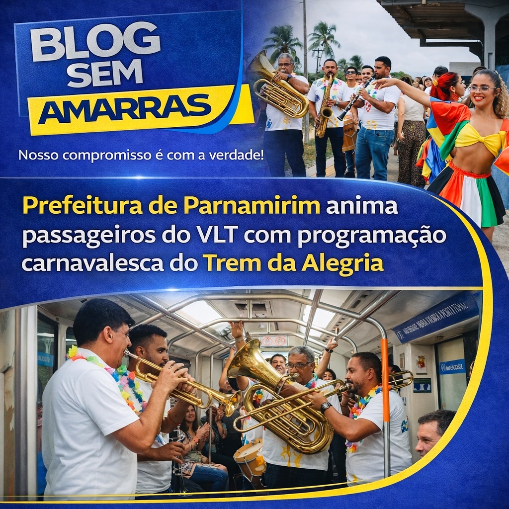 Parnamirim anima passageiros do VLT com programação carnavalesca do Trem da&nbsp;Alegria
