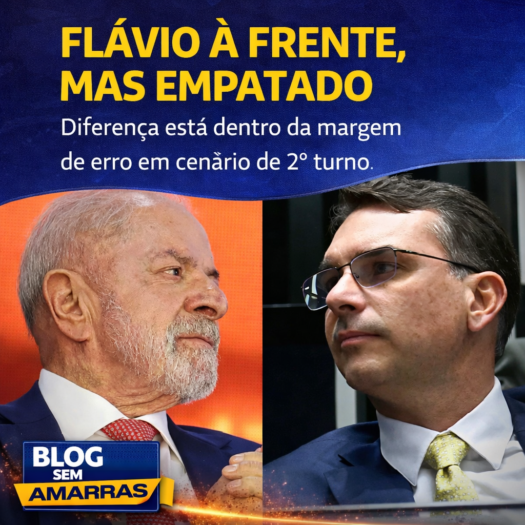 Pesquisa aponta empate técnico entre Flávio Bolsonaro e Lula em cenário de segundo&nbsp;turno