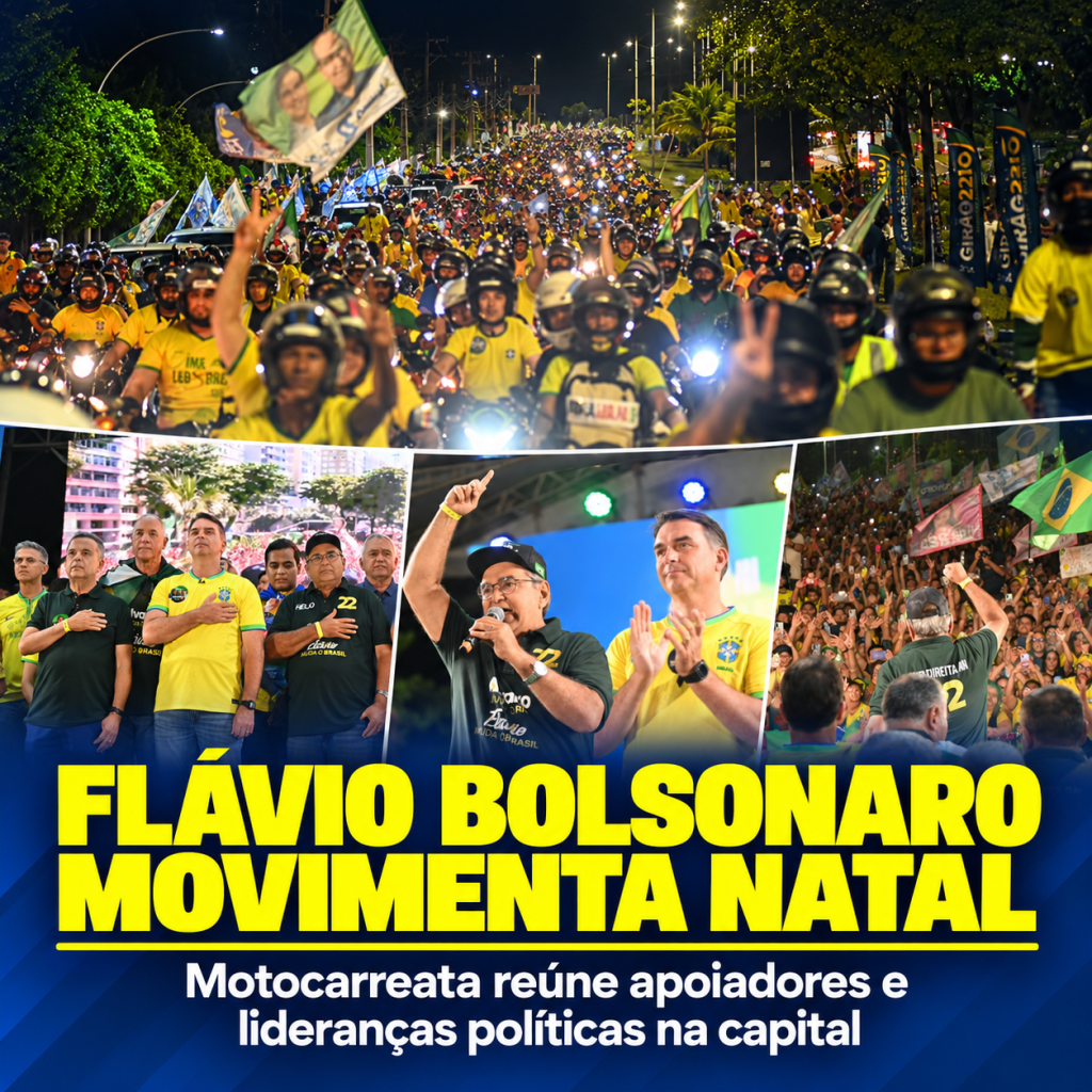 Flávio Bolsonaro movimenta Natal em ato que reúne lideranças e&nbsp;apoiadores
