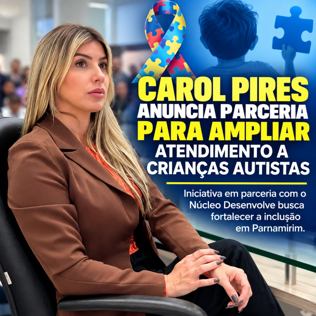Carol Pires anuncia parceria para ampliar atendimento a crianças autistas em&nbsp;Parnamirim