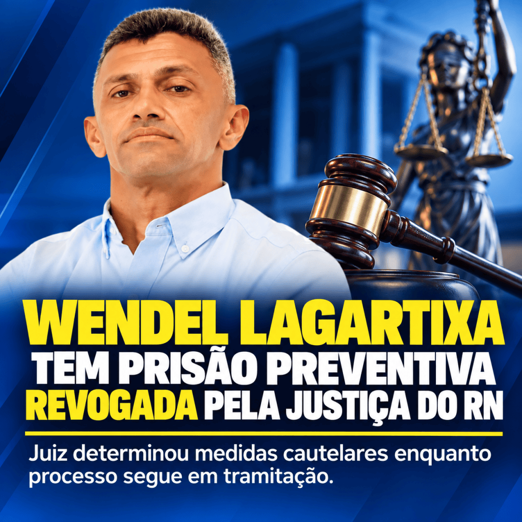 Justiça do RN revoga prisão preventiva e concede liberdade a Wendel&nbsp;Lagartixa